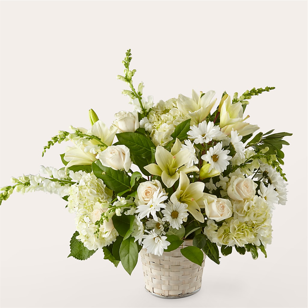 Ivory Elegance Floral Basket – The Pink Petal, Pierre SD
