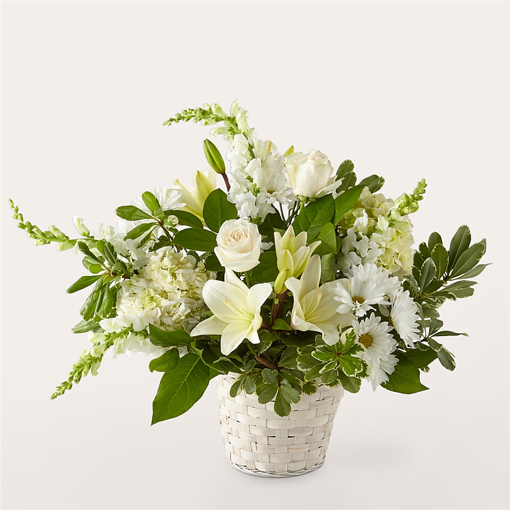 Ivory Elegance Floral Basket – The Pink Petal, Pierre SD