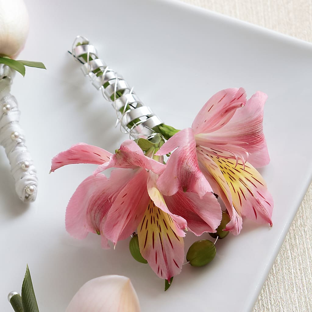 Pink Peruvian Lily Boutonniere – The Pink Petal, Pierre SD