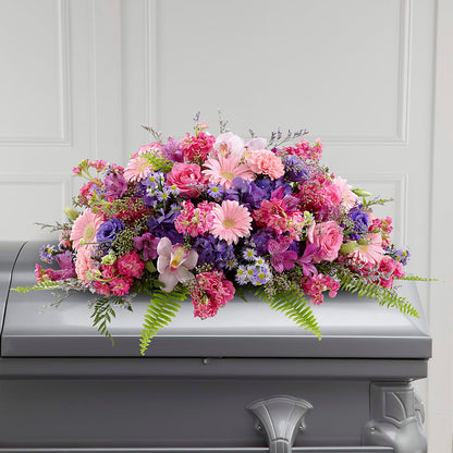 Glorious Garden Casket Spray –  The Pink Petal, Pierre SD